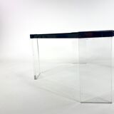 Table basse eightie's verre et plexiglas