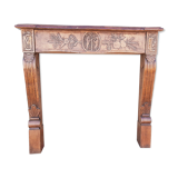 carved wooden fireplace mantle