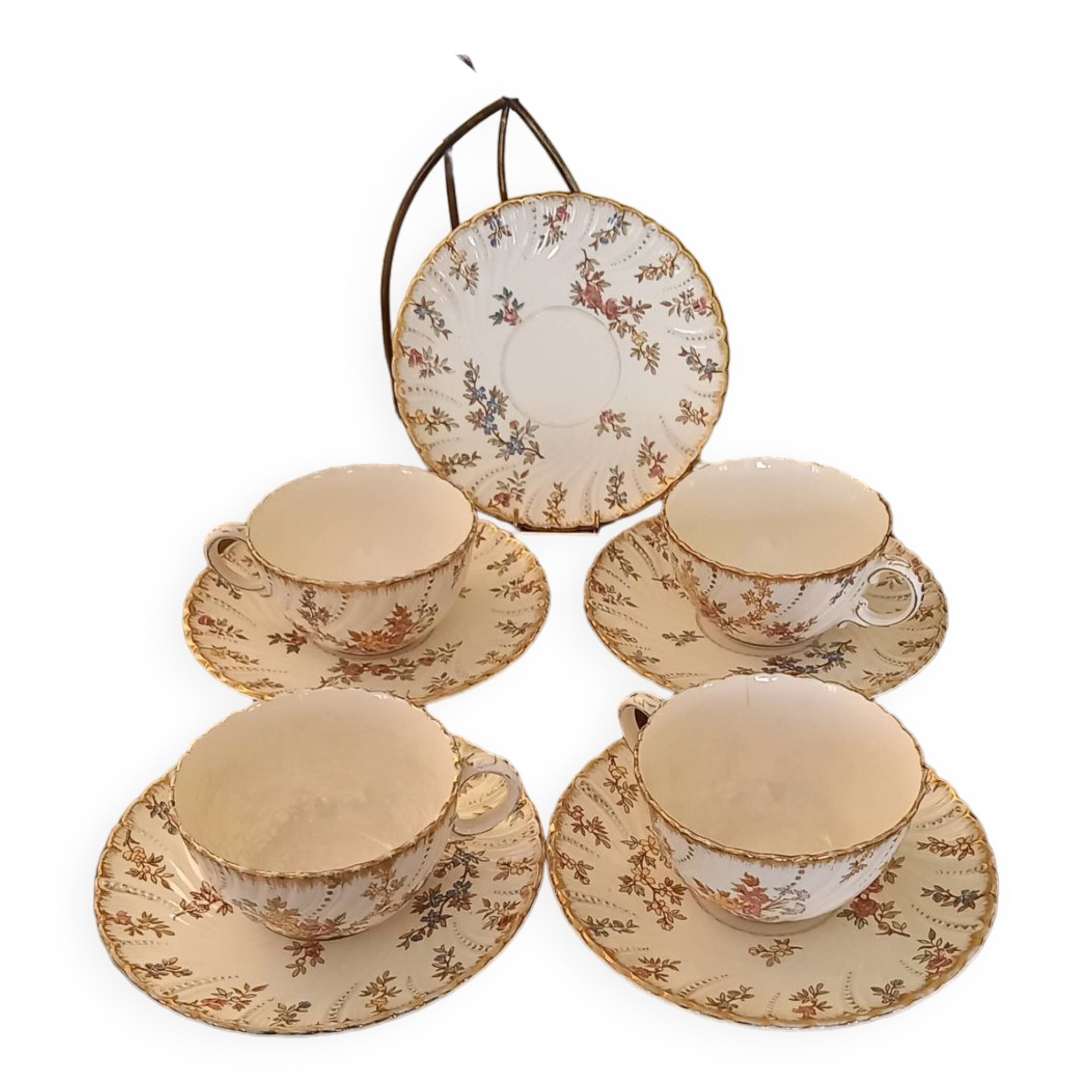 Lots of Sarreguemines Louis XV cups
