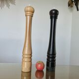 Salt and pepper mills " stoha design " germany, xxl, beech, 1980s