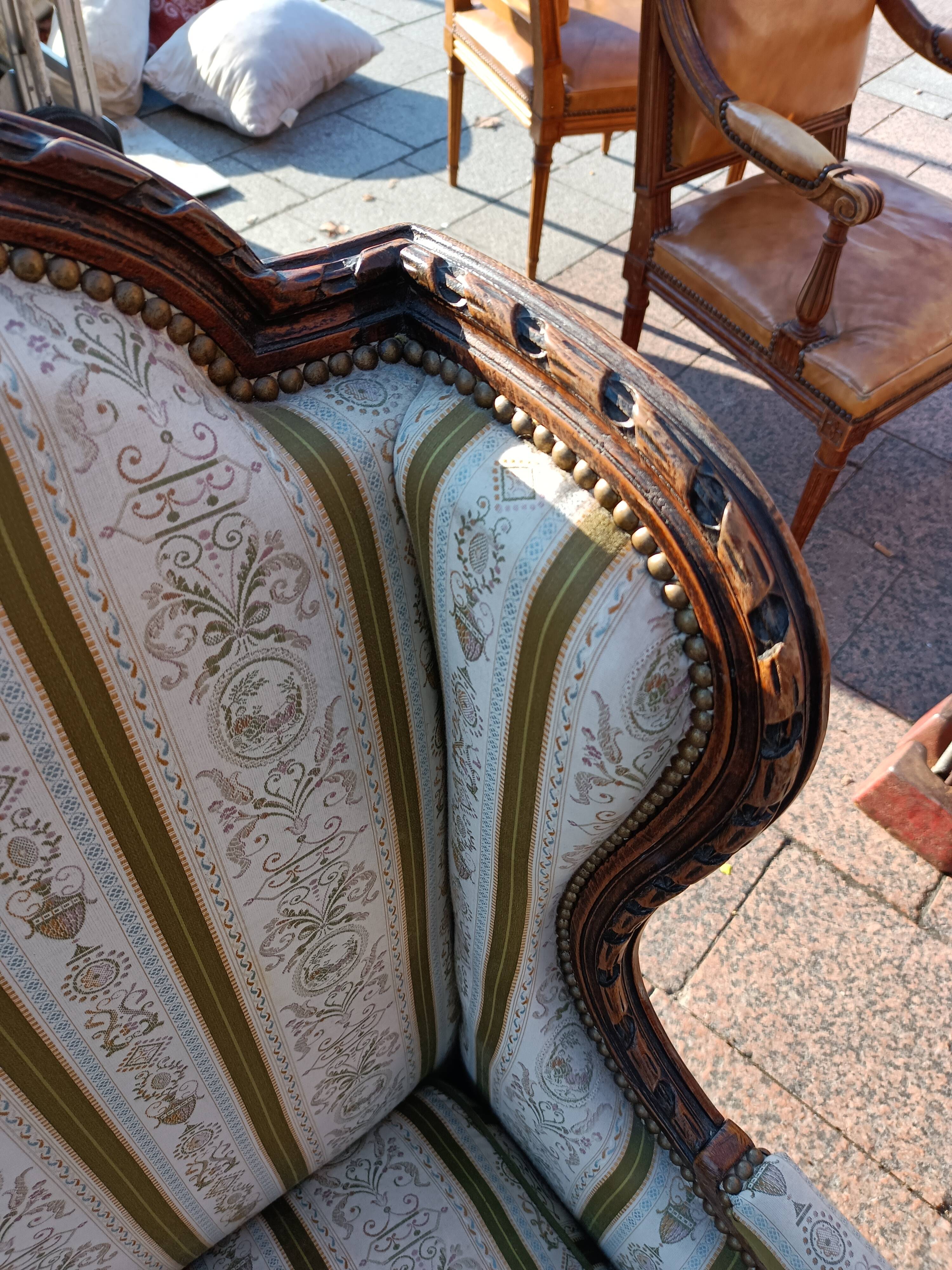 Sofa sofa old style louis xvi 2 places with cushion