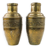 Pair of Art Nouveau amphorae, brass, France, early 20th century