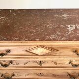 Chest of drawers in oak and pink marble 50s