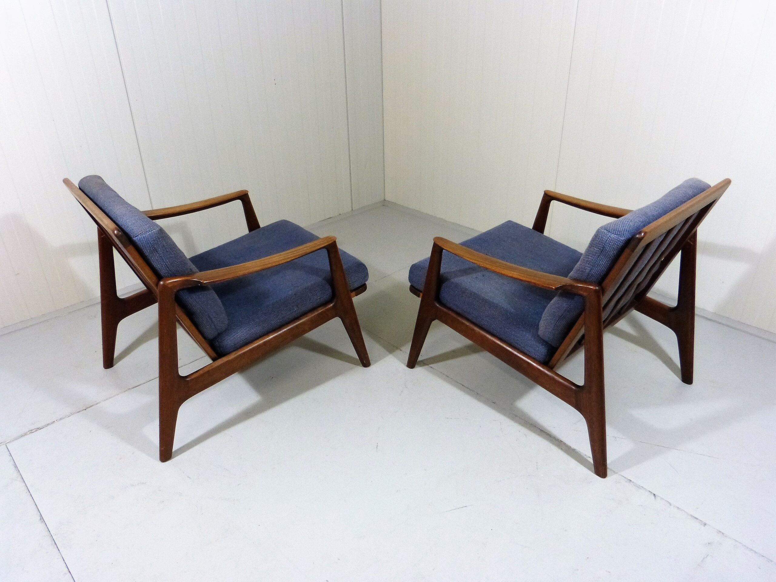 Set of 2 Teak Easy Chairs, Denmark 1960's