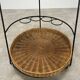 Raoul Guys style metal and rattan serving trolley from the 50s