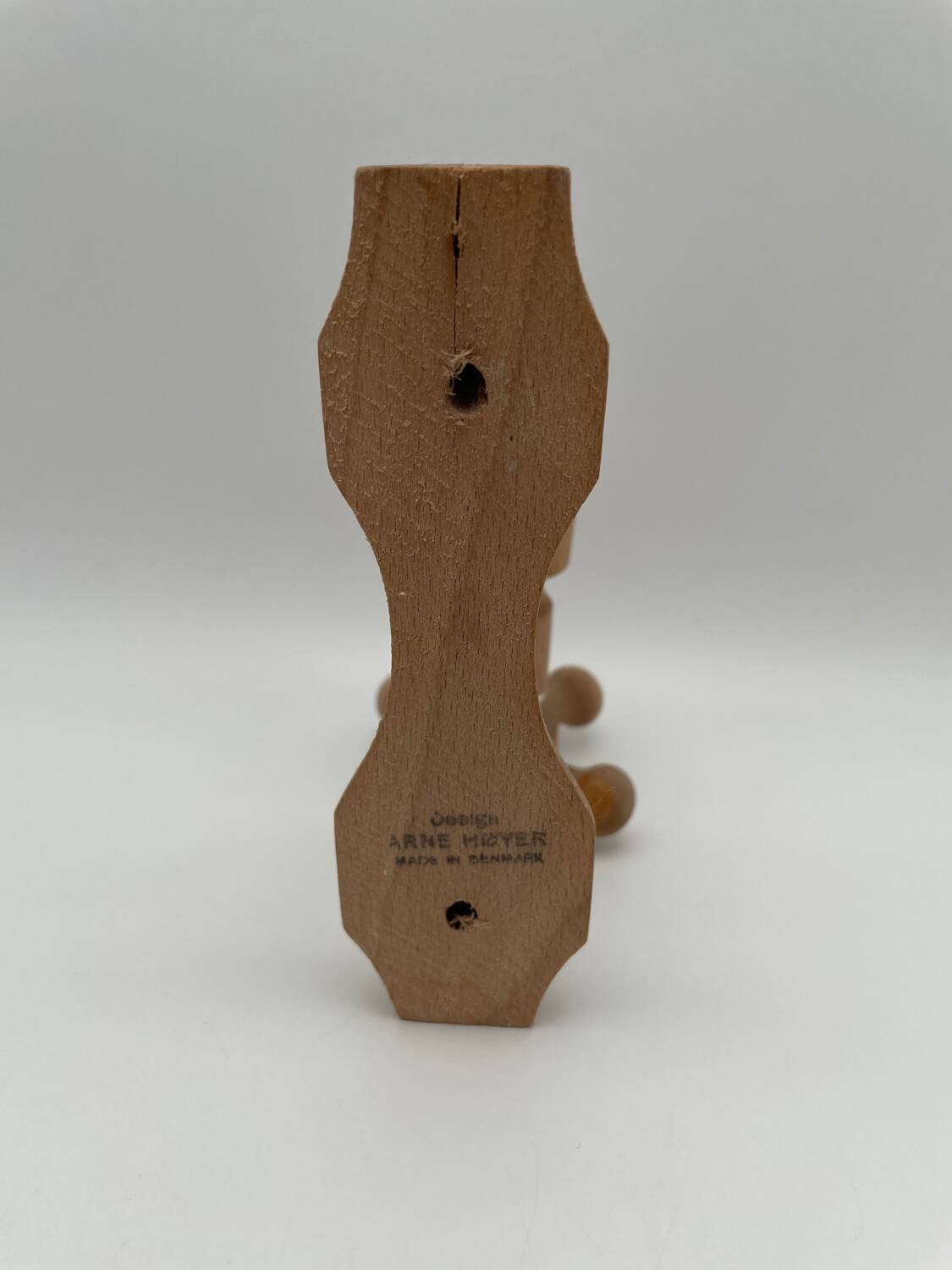 Vintage design wooden candle holder 1970 Arne Hoyer