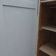 1950s wardrobe, 2 doors, one bar, 3 shelves, re-enchanted in pearl gray with waxed finish.