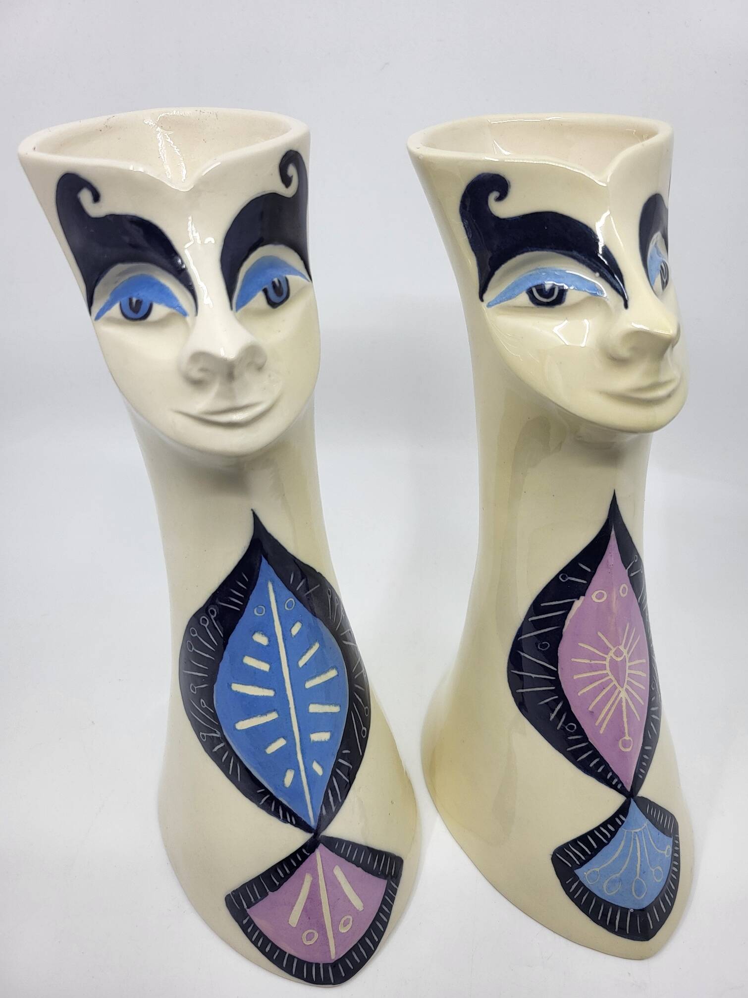 Pair of anthropomorphic vases Gabrielle Mackiewicz French 1970