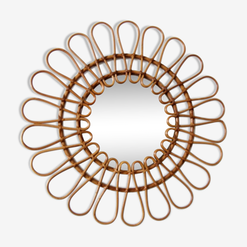 "Flower" rattan mirror 59cm