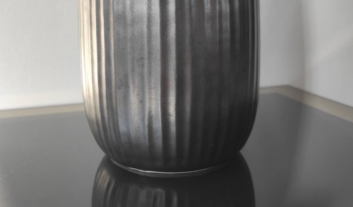 Vintage architectural vase in two-tone ceramic