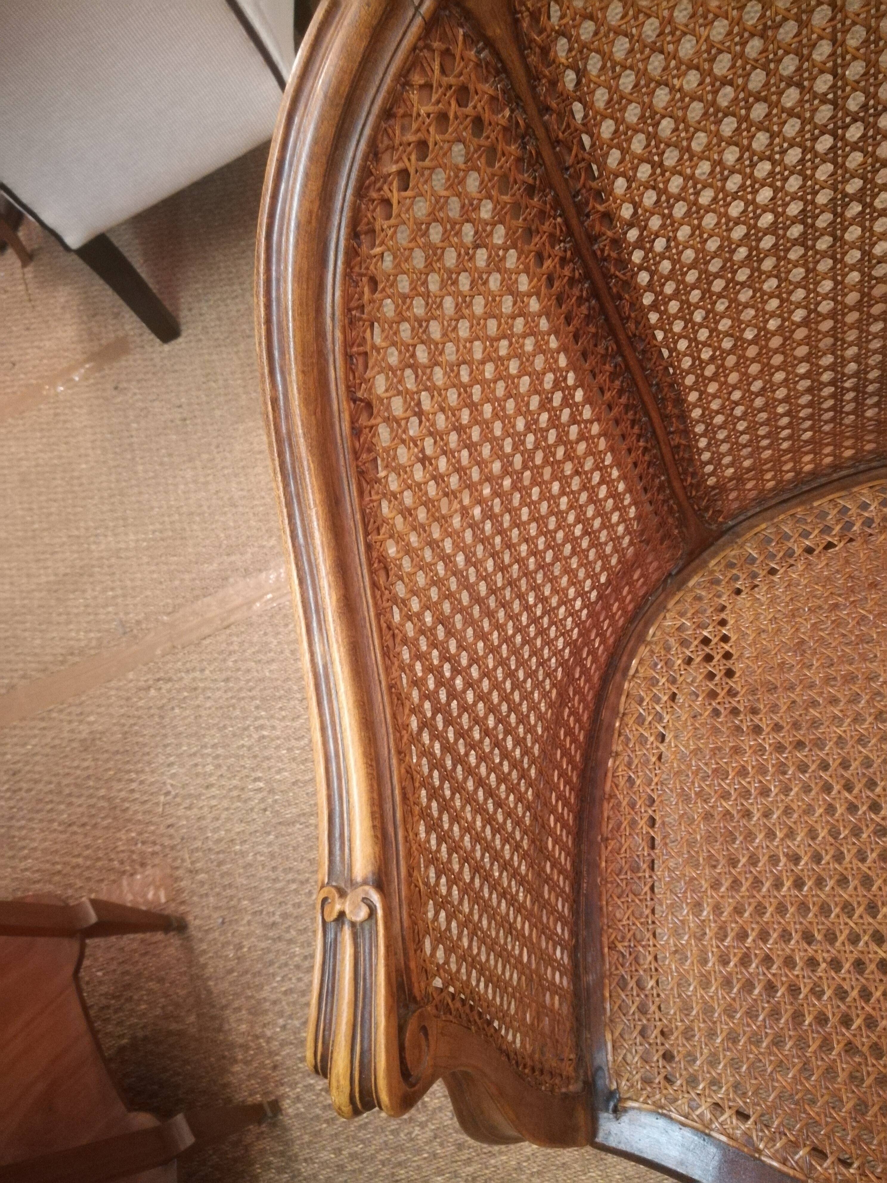 Louis xv style canned armchair