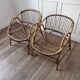 Paire de fauteuils en rotin vintage