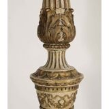 Pique cierge in lacquered and gilded carved wood