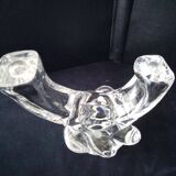 Imposing asymmetrical crystal candle holder