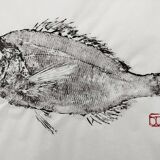 Gyotaku d'une dorade grise
