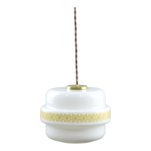 Mid-century Glass & Brass Pendant Lamp
