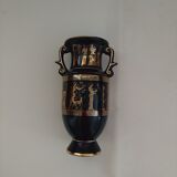 Petit vase noir et or