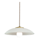 Mid-Century Italian Saucer Glass and Brass Pendant Lamp