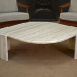 Table basse œil en travertin 1970