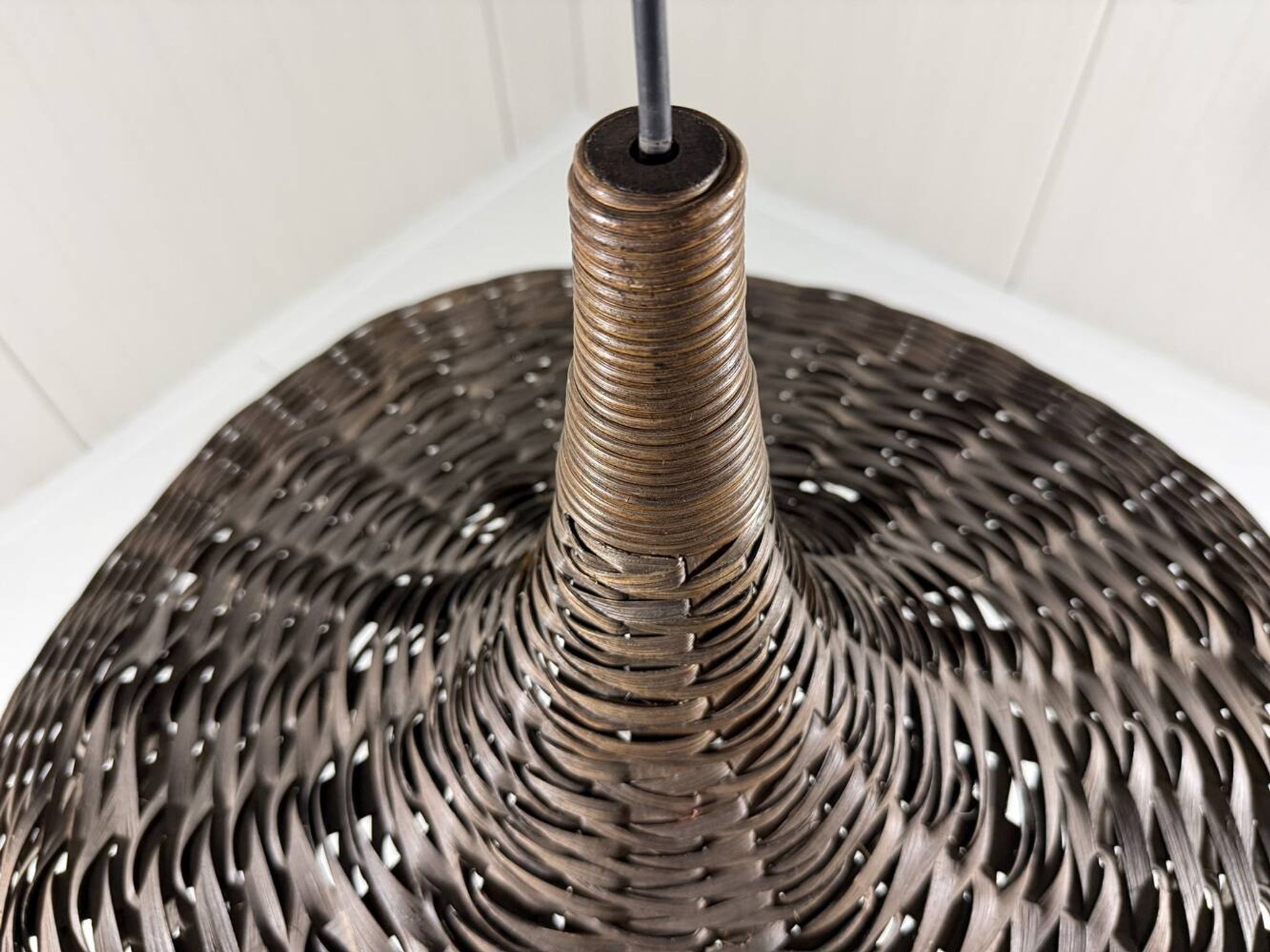XXL rattan wicker hanging lamp 1960’s