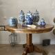 Very beautiful antique round table in solid walnut – central leg.