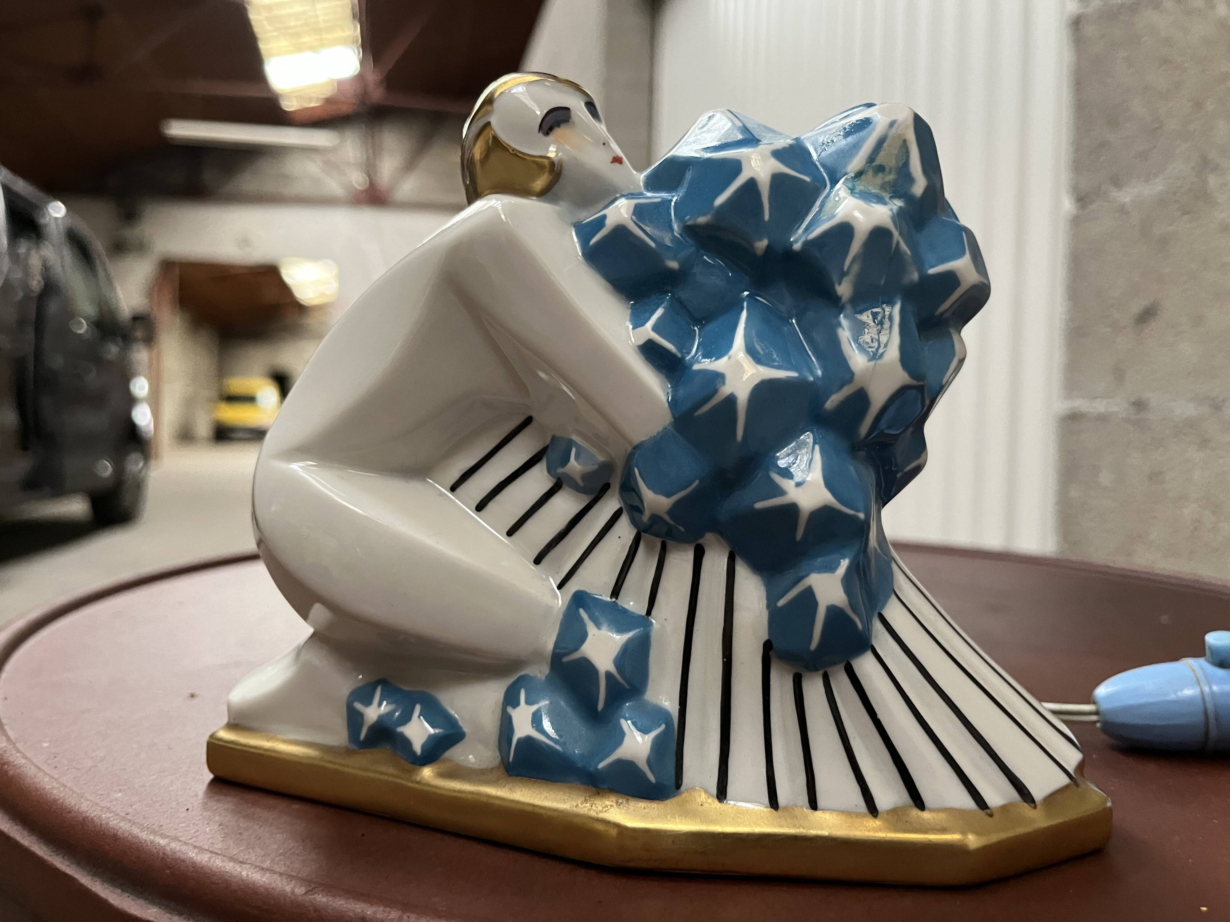 Art deco porcelain night light