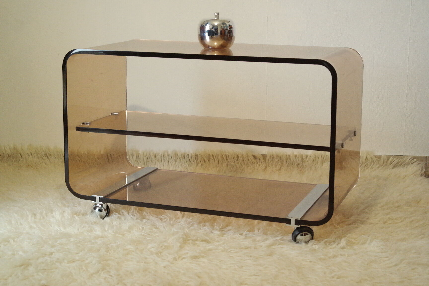 Vintage plexiglas coffee table by Michel Dumas