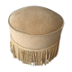 Vintage pouf in yellow velvet