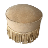 Vintage pouf in yellow velvet