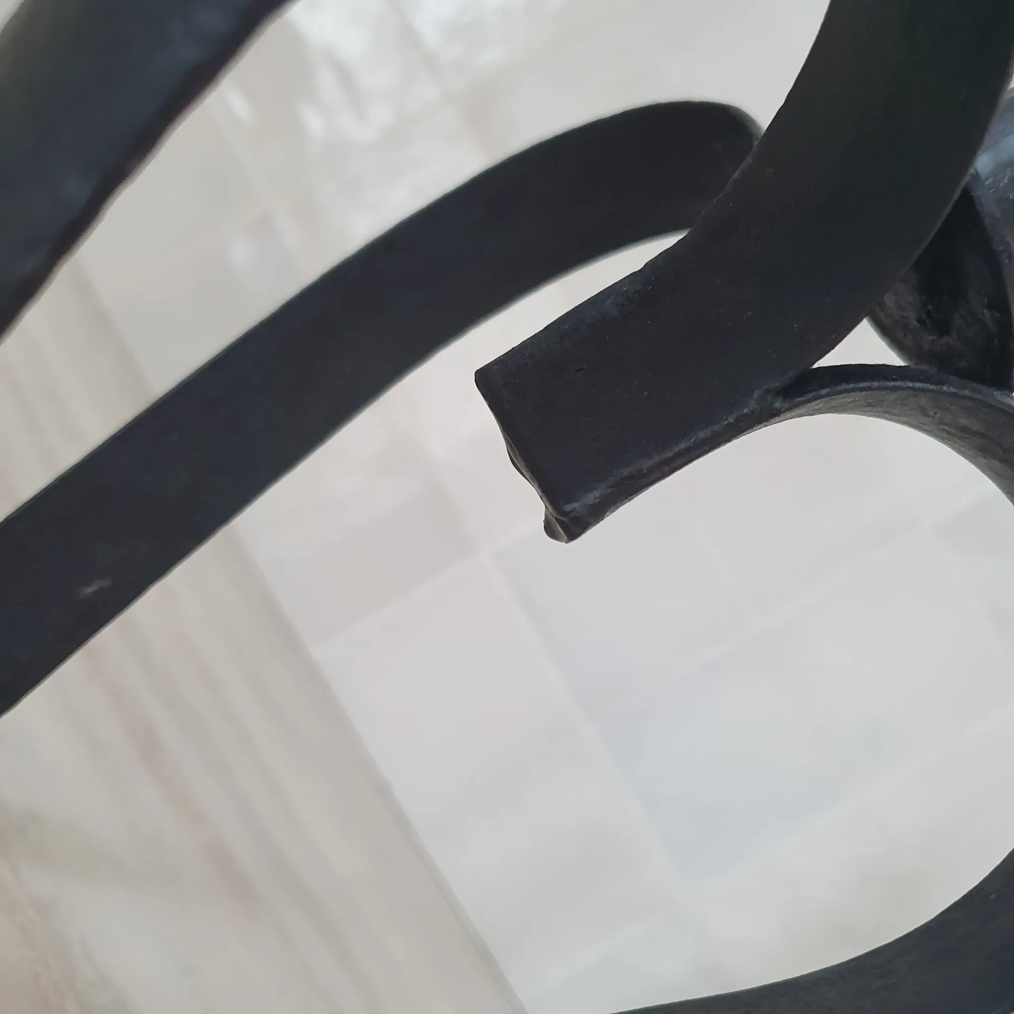 Large metal candlestick in Brutalist style