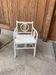 Art Deco chair in white painted wood, 1930s office chair, medallion backrest and armrests.