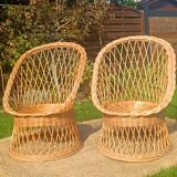 Rattan and wicker basket chairs