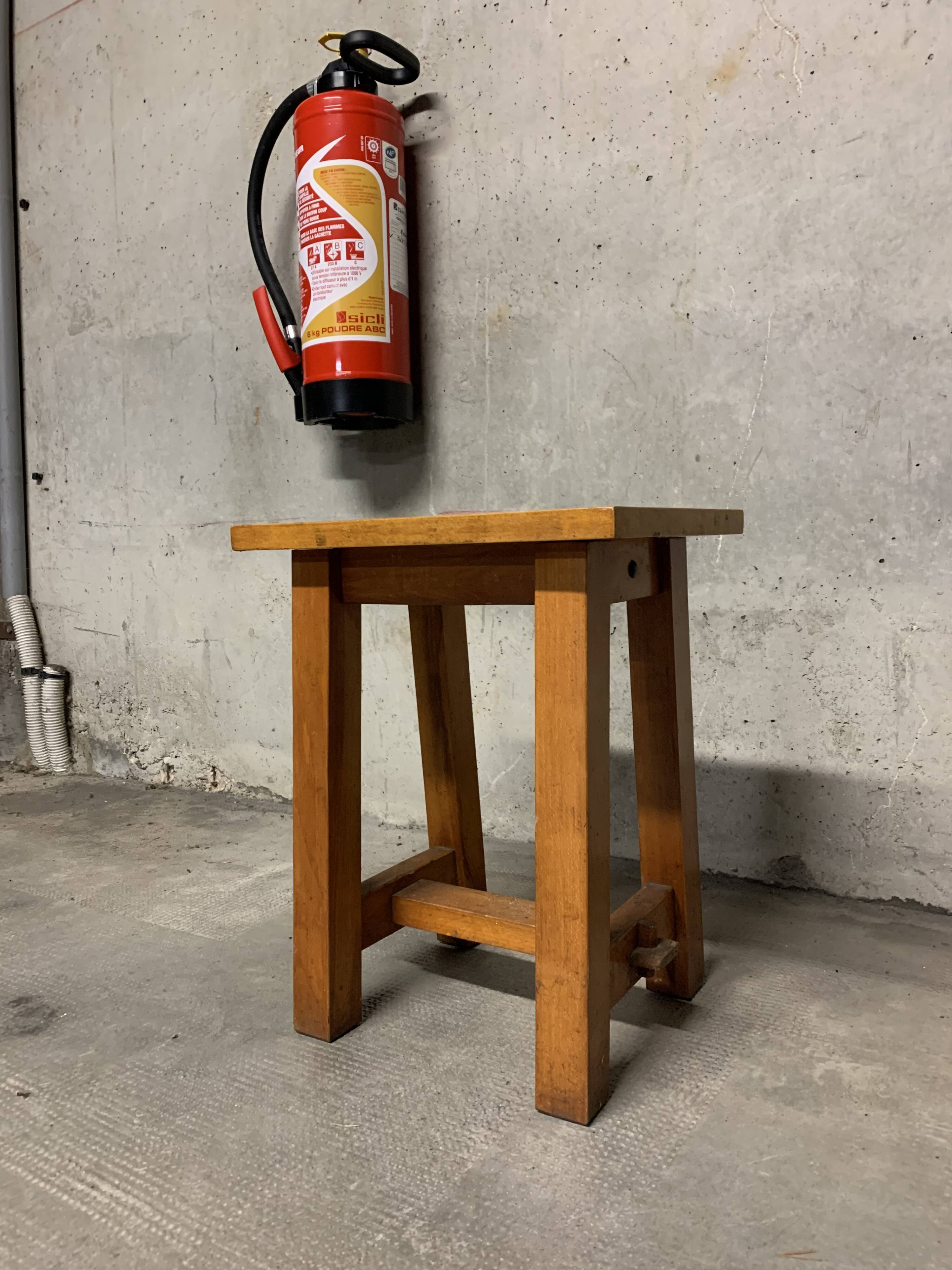 Vintage solid wood regional craft stool