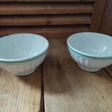 Porcelain bowls italy bordered green