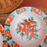 Hand-painted orange flower plate Hungary