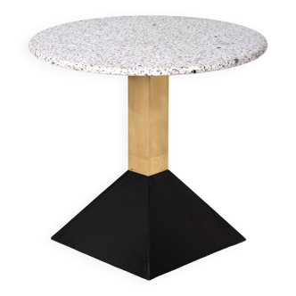 Table d'appoint en granit et laiton, 1980s