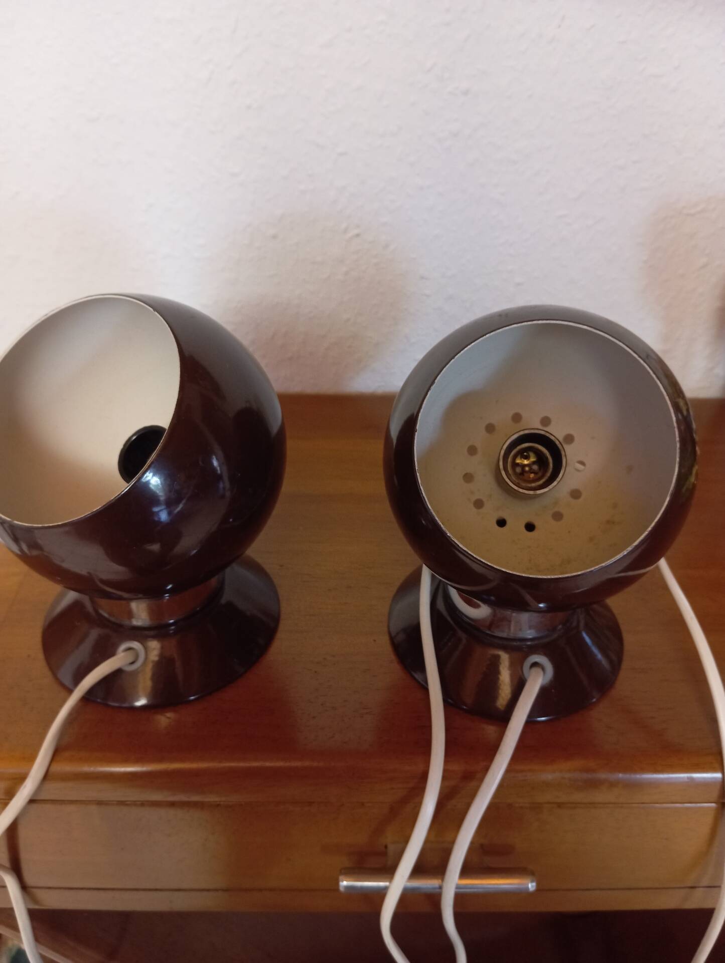 Lampes boule orientables vintage des années 70