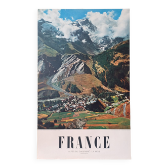 Affiche ancienne Alpes Dauphiné la Meije - Photo Machatschek 1956