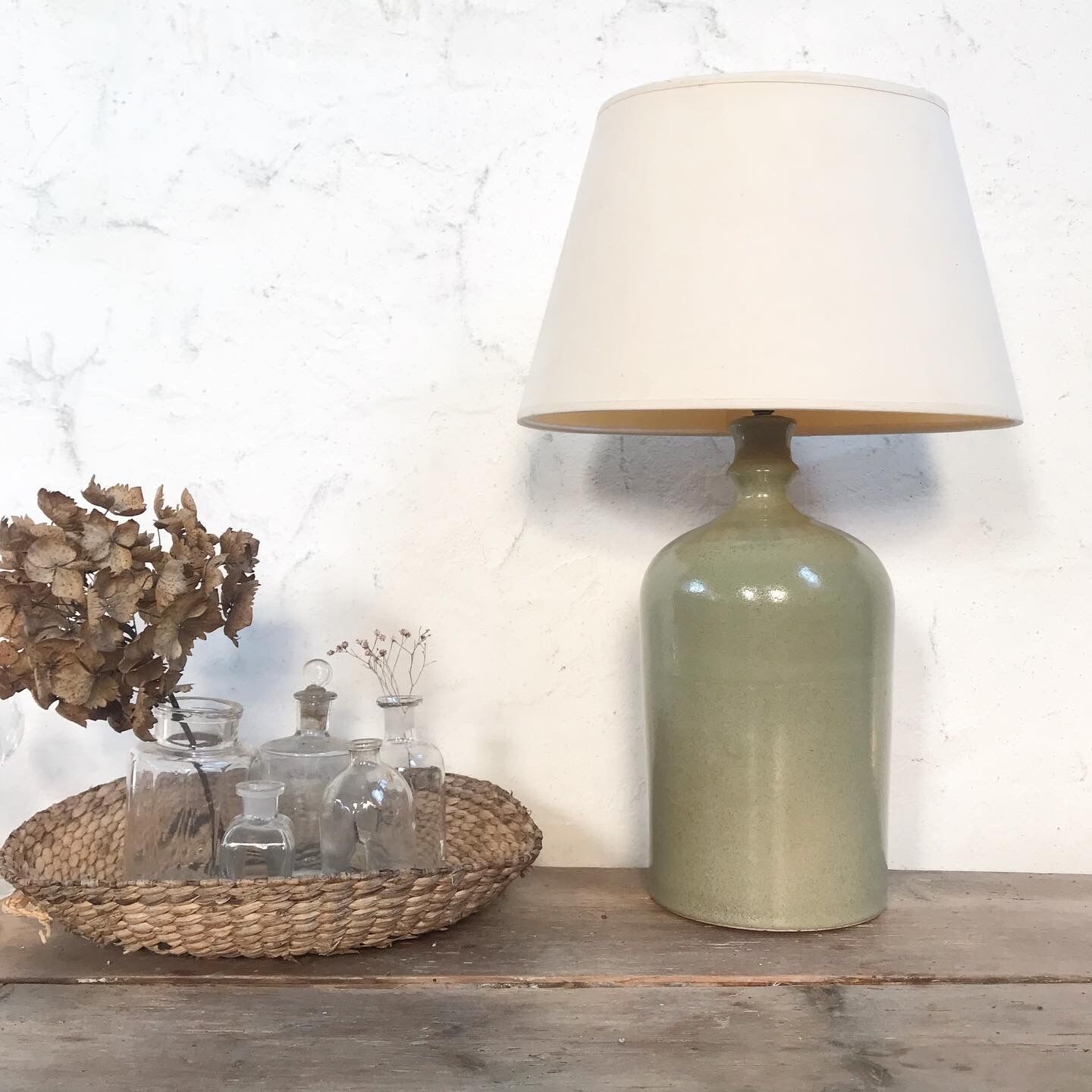 Vintage stoneware lamp foot