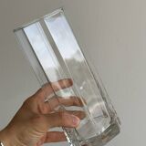 octagonal vase in thick transparent glass