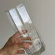 vase octogonal en verre épais transparent