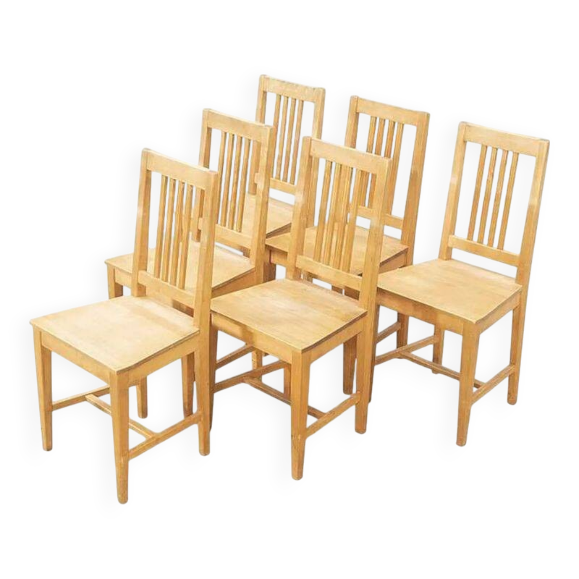 Chairs (6) birch Sweden 1960