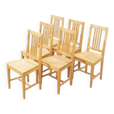 Chairs (6) birch Sweden 1960