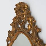 Belgian Baroque Gold Framed Oval Mirror, 1950s
