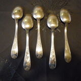 5 tablespoons in silver, 2 punches, fine decorations in relief
