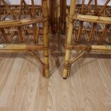 Pair of Audoux Minnet rattan armchairs