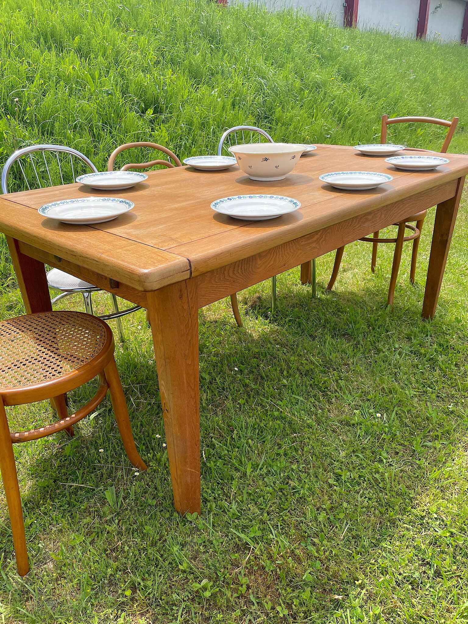 Vintage wooden farmhouse table