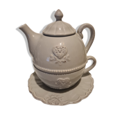 Tisanière décor gray heart