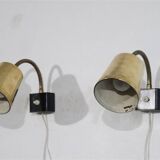 Paire d'appliques scandinave en laiton 1970