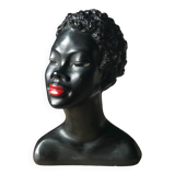 Buste plâtre femme noire 1950s Gino Manca